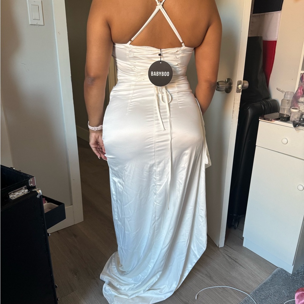 Babyboo Elegant Backless Satin Gown